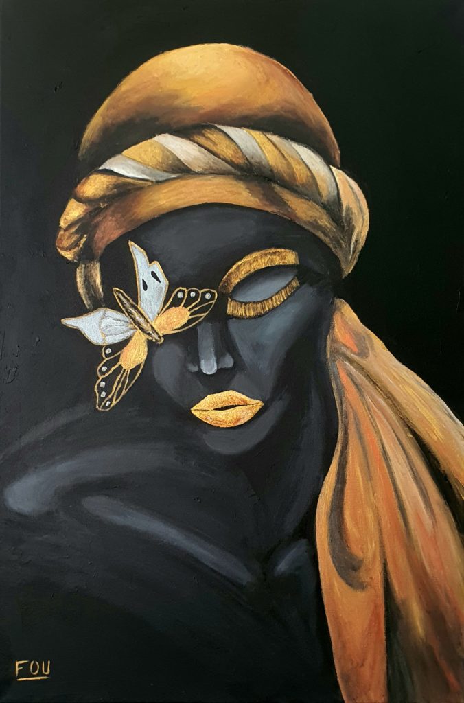 Mystery Woman Black Gold Artchic